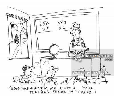 'Good morning.  I'm Mr Elton.  Your teacher-security guard.'